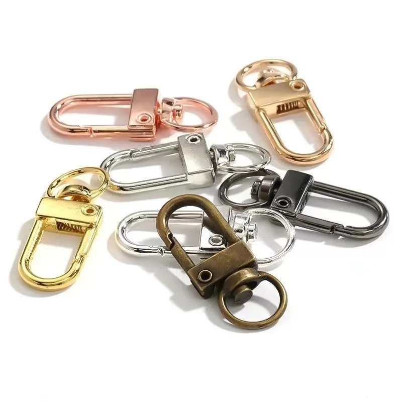 Metal Lobster Claw Clasps 10/20/50PCS Swivel with Rings Lobster Clasp Hooks Metal Clasps For DIY Handbag Belt Strap Dog Buckle Keychain Accessories