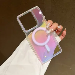 Gradient Color Magnetic Clear Soft Shell Case with Mag-safe Compatibility for Moto G45 (Gradient)