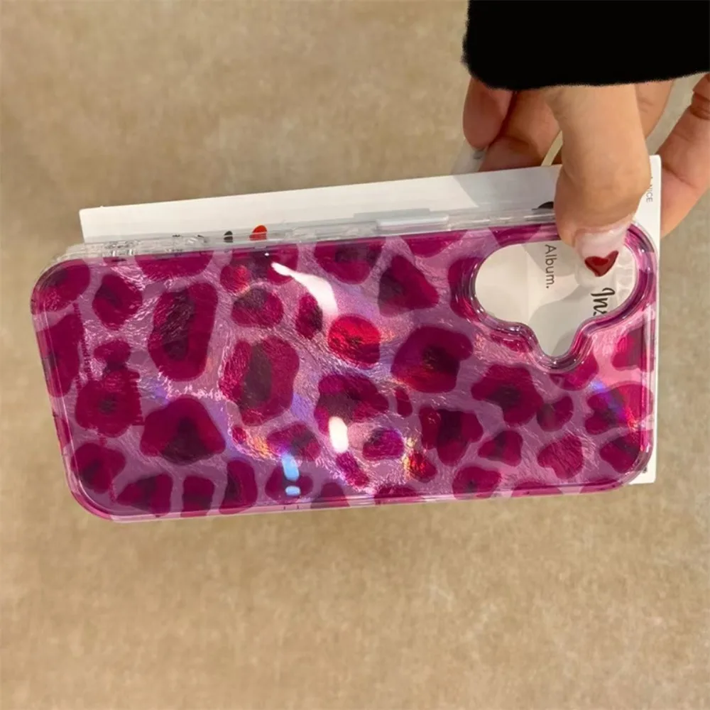 Purple Leopard Print Feather Texture Phone Case - Glacier Edition