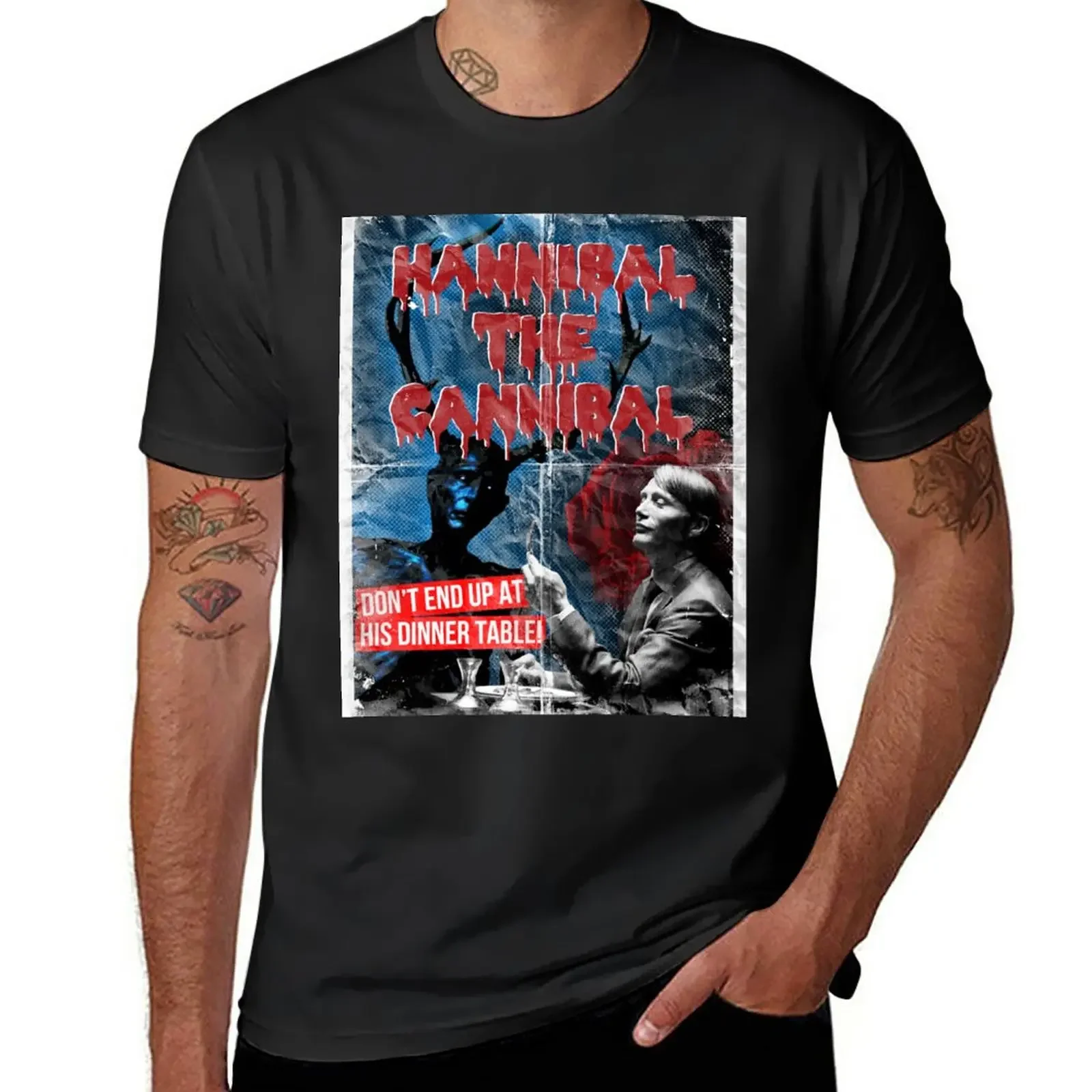 

Hannibal the Cannibal - Vintage B-Movie Poster T-Shirt summer clothes anime clothes tees funnys mens t shirt graphic