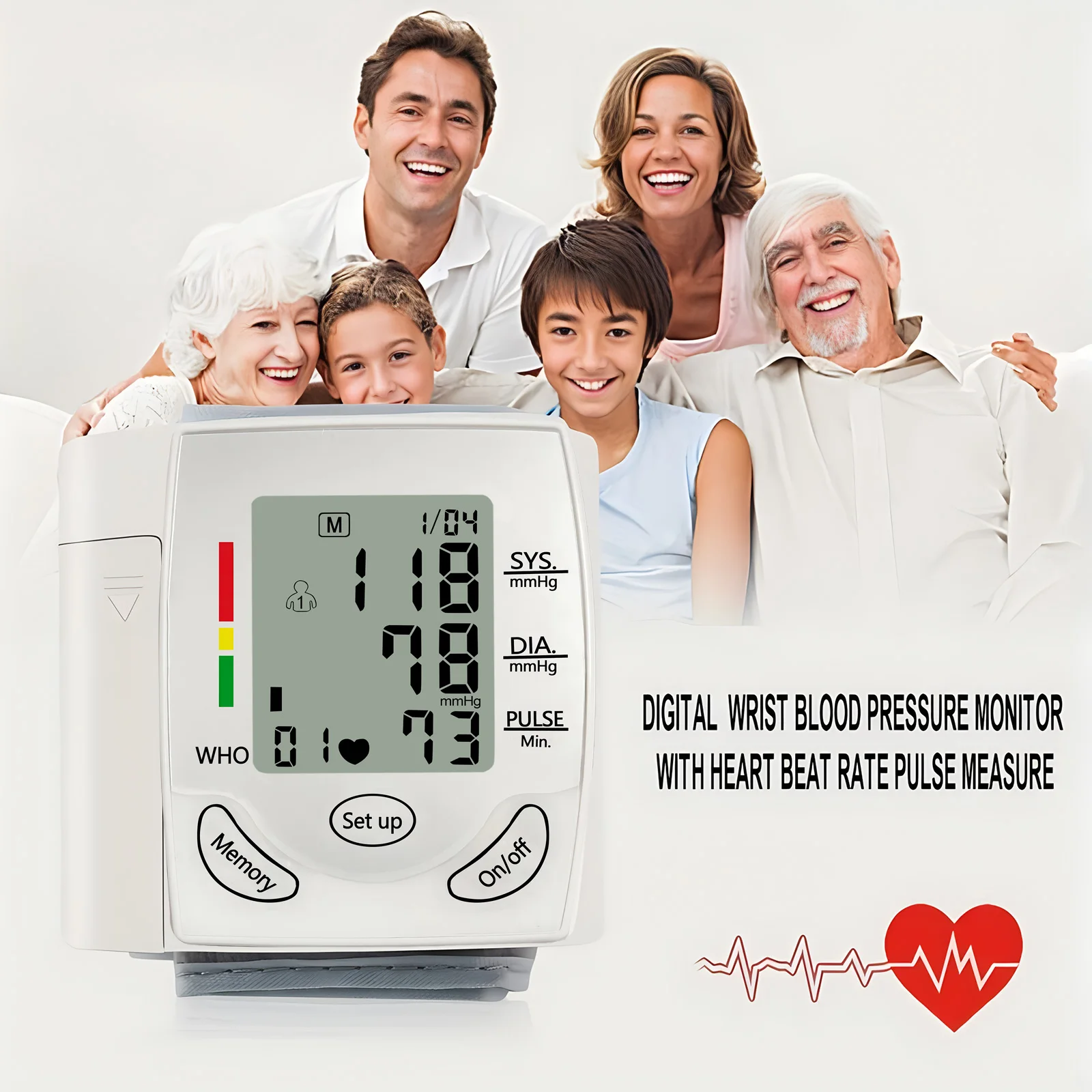 Battery Blood Pressure Machine Wrist Sphygmomanometer Digital Electronic Heart Rate BP Tensiometer Mini Portable blood pressure monitor,blood pressure meter