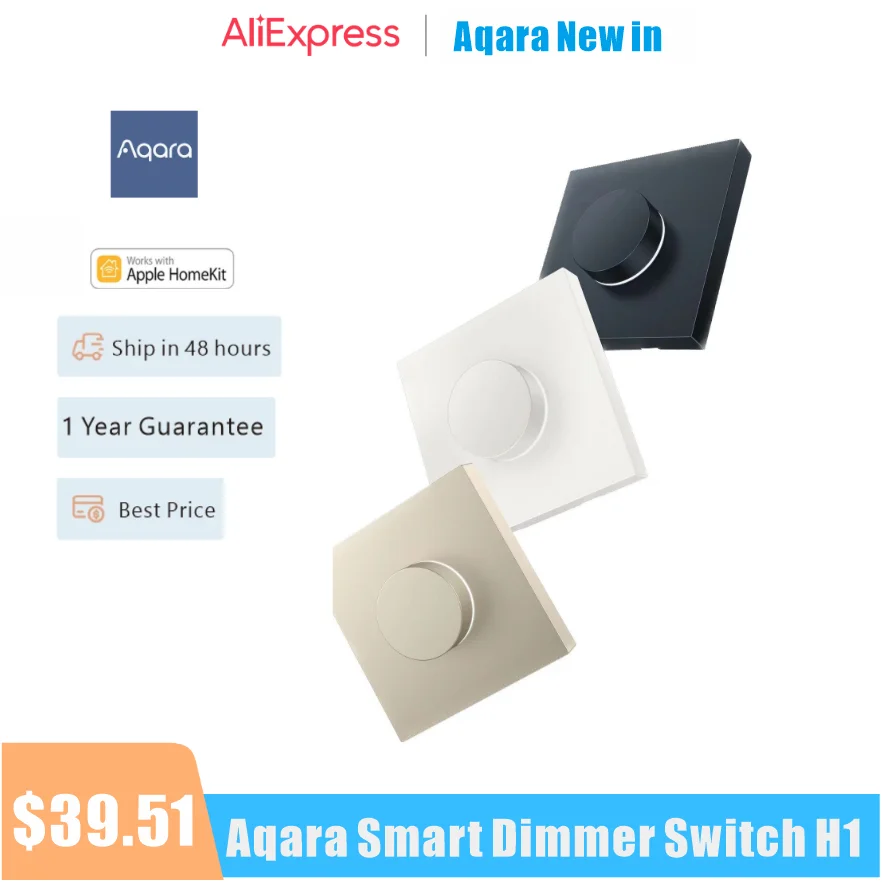 

2023 Aqara Smart Dimmer Switch H1 Wireless Rotary Switch Intelligent Adjustment Light Brightness Zigbee 3.0 Work for APP Homekit
