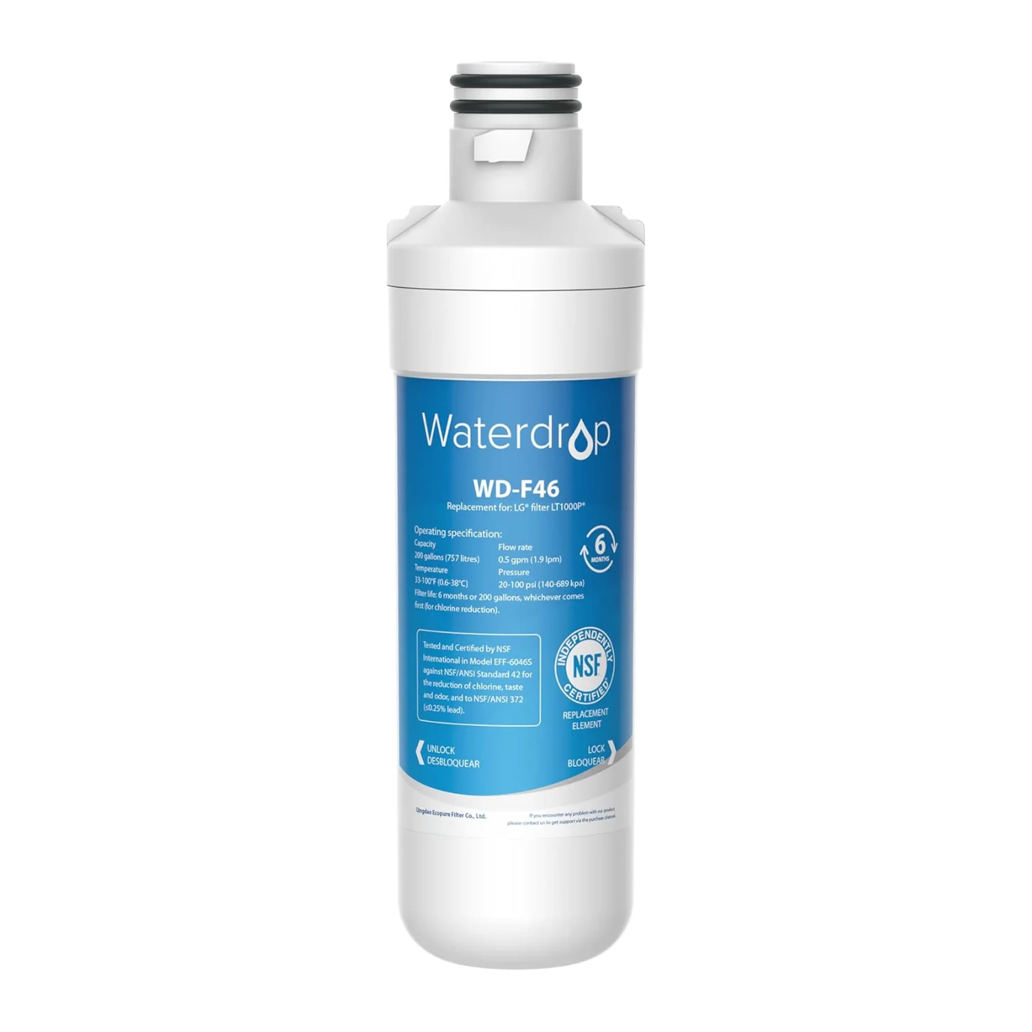 thumbnail image 1 of LT1000PC ADQ747935 MDJ64844601 Filtro de agua para refrigerador, repuesto para LG® LT1000P®, Kenmore 46-9980, 1 of 4
