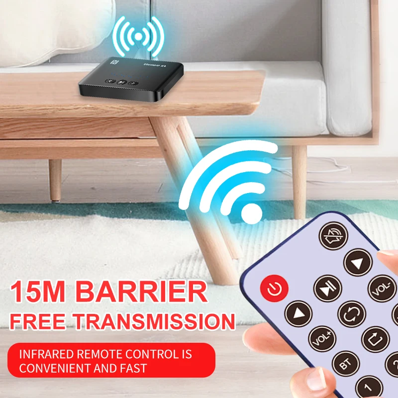 Bluetooth 5.0 Adapter Receiver 3.5mm AUX RCA Wireless Audio Adapter HiFi Stereo USB Support NFC with Remote Control for Speaker bluetooth adapter bluetooth audio receiver bluetooth transceiver adapter audio adapter bluetooth aux adaptor