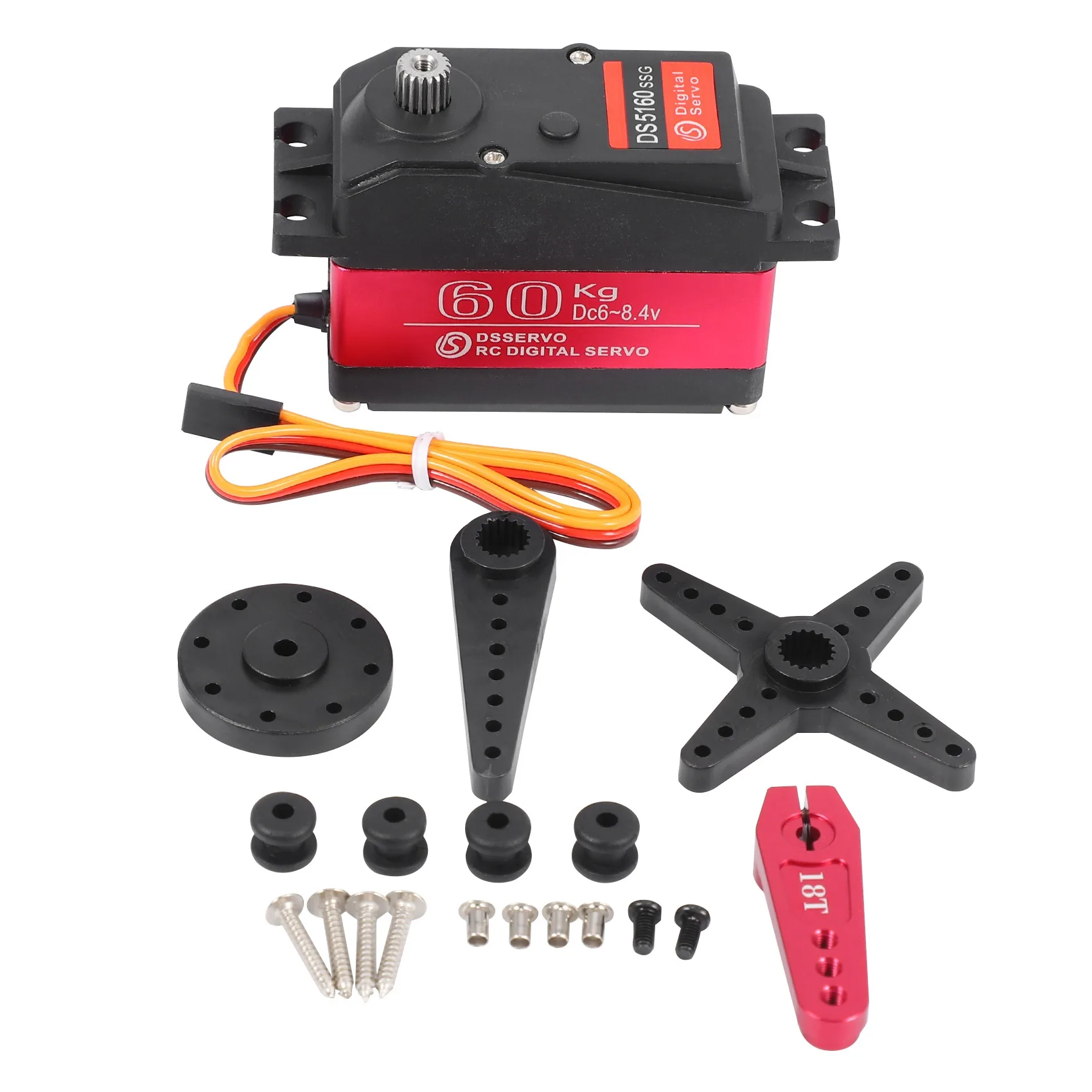 

High Torque Waterproof 60Kg 180° DS5160 Metal Gear Digital Servo for RC Robot Car 1/6 Axial SCX6 1/5 Redcat HPI Baja