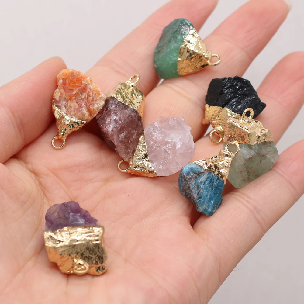 

15-20mm Natural Stone Crystal Irregular Shape Pendant Cute Charms for Jewelry Making DIY Women Necklace Earrings Accessories