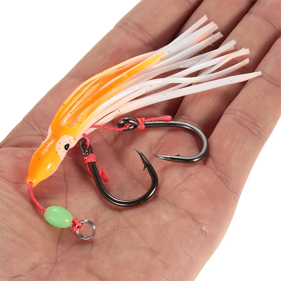 Octopus Kder Tigofly 12er Pack UV Gummi Tintenfisch Kder  6 Cm  Weichkder Fr Thunfisch & Segelfisch