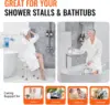 Shower Chair for Inside Shower, Adjustable Height Stool with Crossbar Support, Shower Seat for Shower, Tub, Non-Slip Bench 5