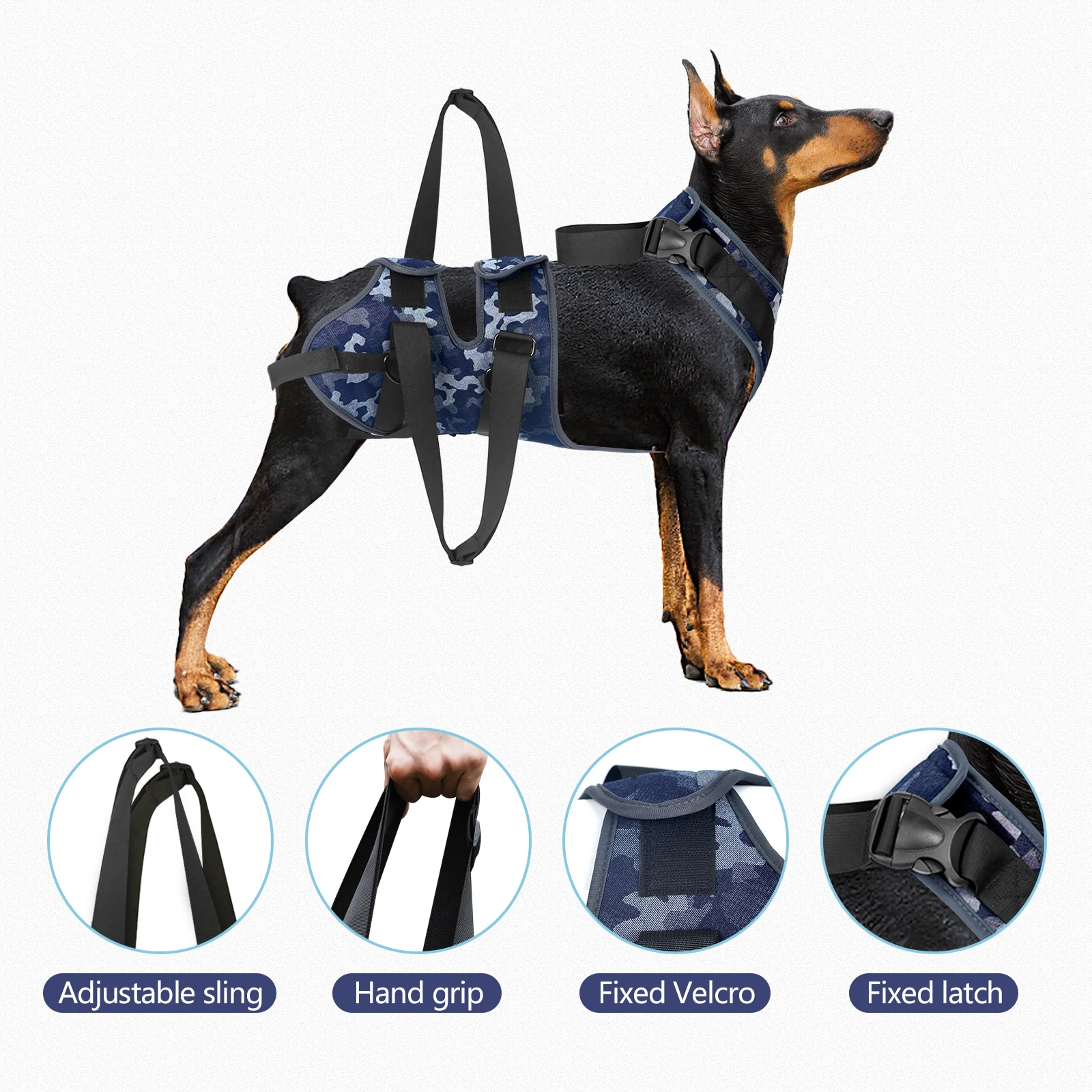 

Full-Body Adjustable Dog Lifting Harness Front and Rear Legs Support Pet Accessories for Canine Aid and Ligament Rehabilitation