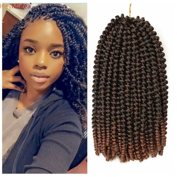 Ombre Spring Twist Hair Synthetic Crochet Braids Passion Twist 8-12inch Synthetic Extensions Braids Free tress Curl for women 1