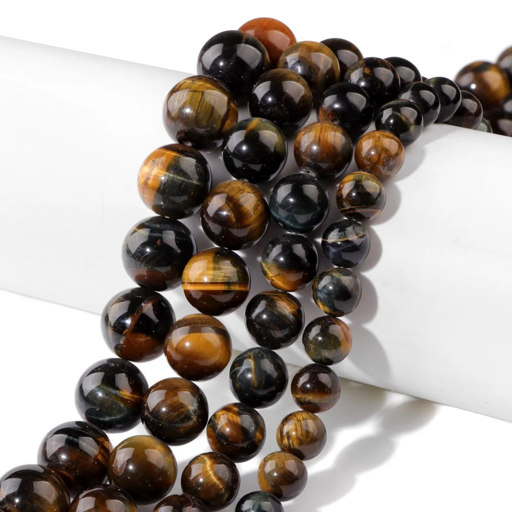 

Бусины из натурального желтого тигрового глаза, 10/12/14/16 мм