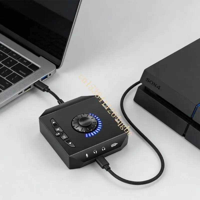PC용 외부 USB 사운드 변환기 헤드폰 및 마이크용 다중 포트 T5UE