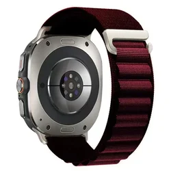 Alpine Loop Nylon Strap - Premium Wristband Accessory - Watch 8 Classic 46mm (Wine red)