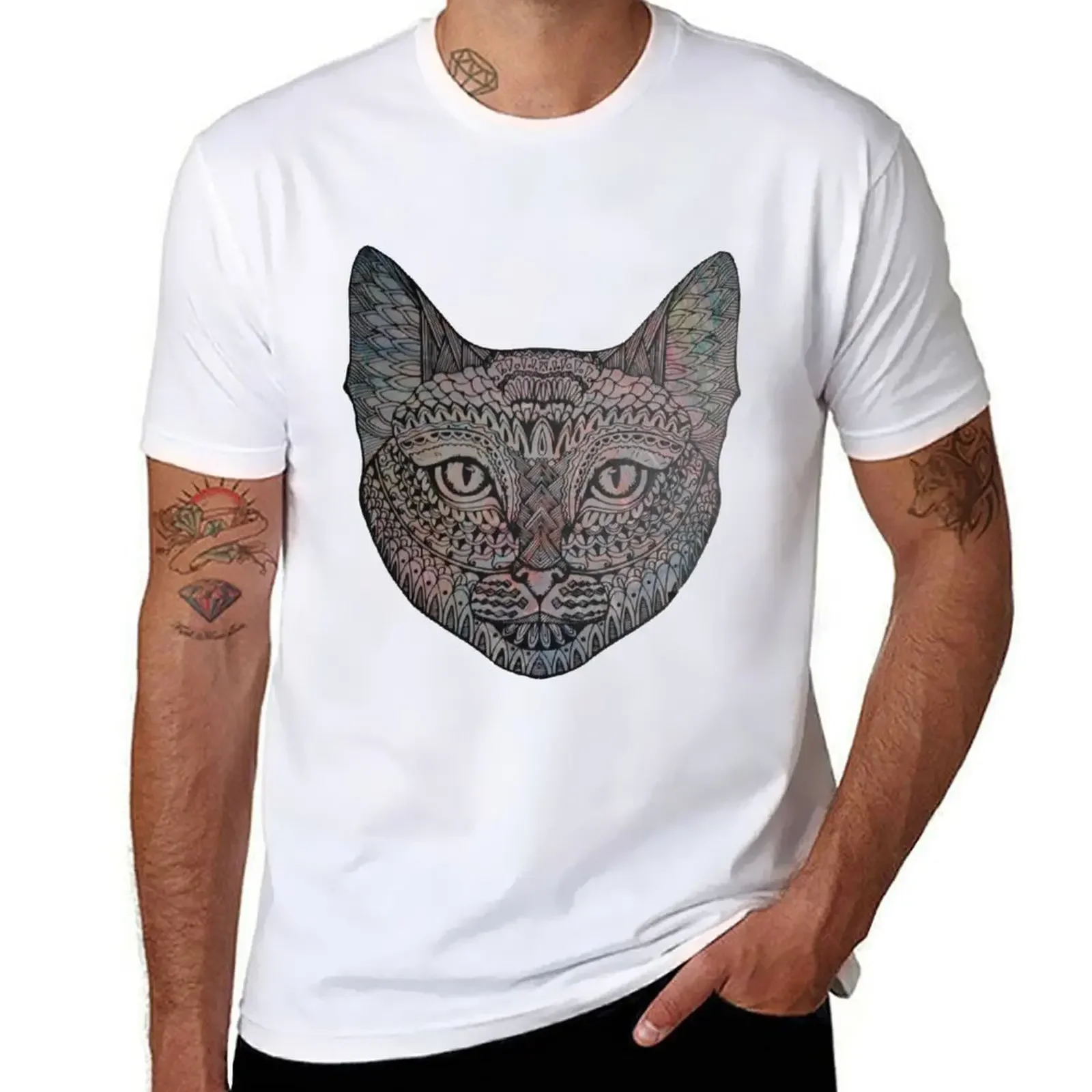 

Zentangle Cat 01 T-shirt sweat vintage mens clothes