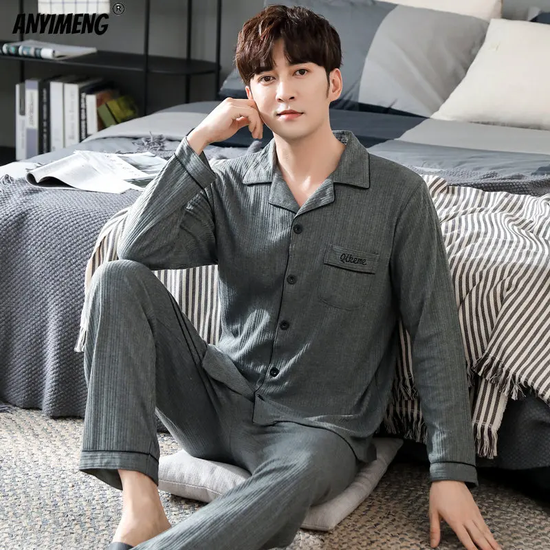 Men's Pajamas Pajama Mens Sleepwear Pijamas Pajama Sets New