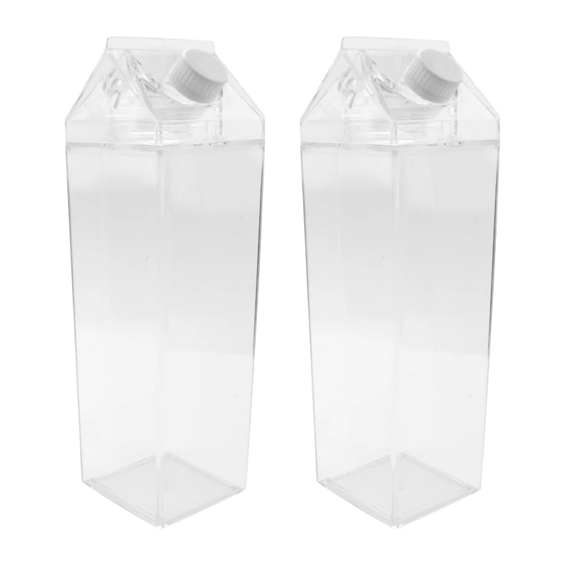 

2 шт. прозрачная Квадратная бутылка для молока, сока, воды, портативная пластиковая чашка, картонная бутылка для молока, бутылка для воды, уличная походная Питьевая чашка