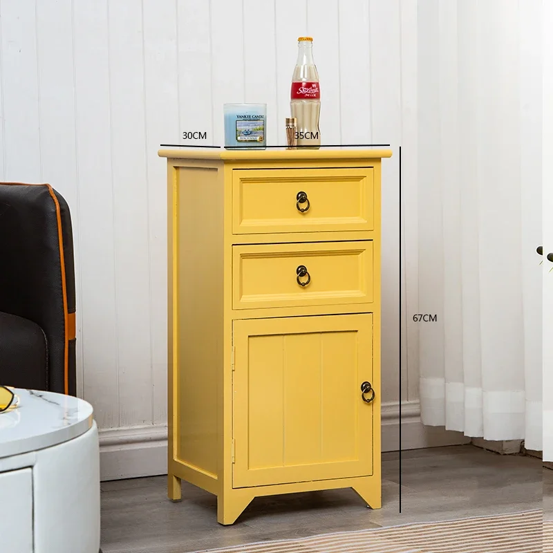 European Bedside Cabinet, Modern Pink Nightstand, Girl Heart Solid Wood Locker, Living Room Furniture Unit, Bedroom Nightstand