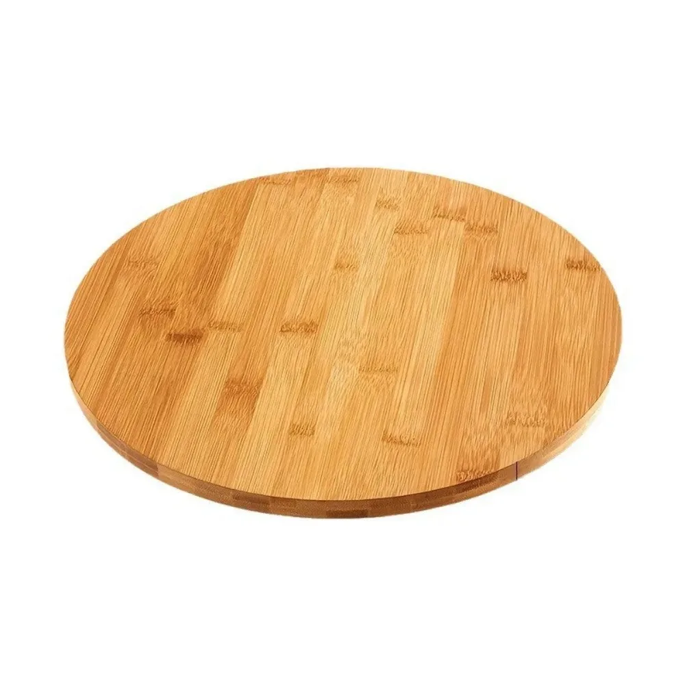Wood Tray Rotating Food Seasoning Organizer Wooden Turntable Holder Dish Cabinet Jar Plates Condiment Round Tray 6