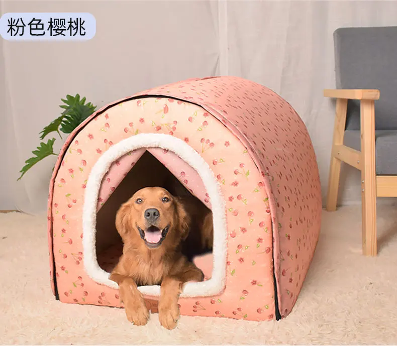 Title 15, Indoor Pet Dog House Soft Cozy Dog Cave Bed Fol...
