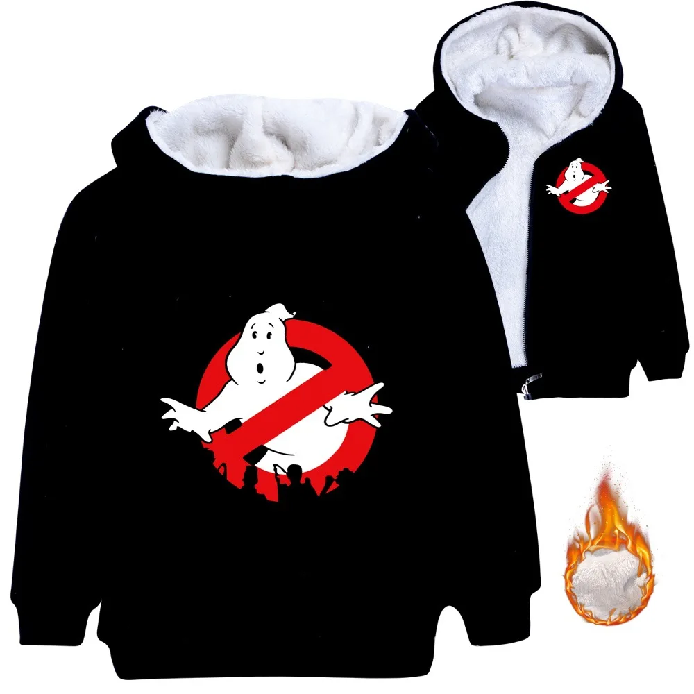 The Ghost Buster's Winter Hooded Sweater Warm Zipper Jacket for Kids Boy Girl