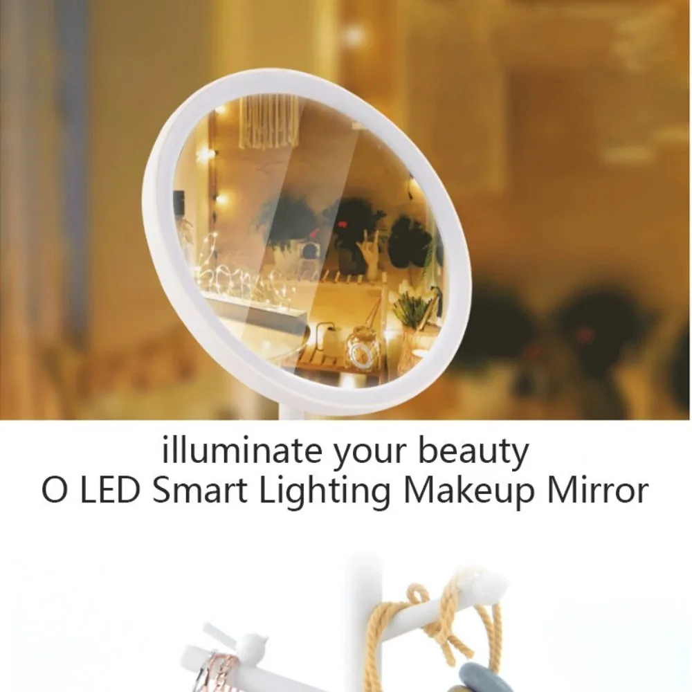 Makeup Mirror Vanity Mirror with Lights,Lighted Makeup Mirror,Touch Control,Dual Power Supply,Portable LED Mirror,Women