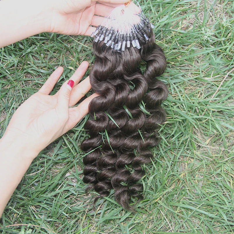 Lose Wave Micro Loop Human Hair Extensions 12-30Inch Microlink Hair Extensions Micro Ring Human For Women