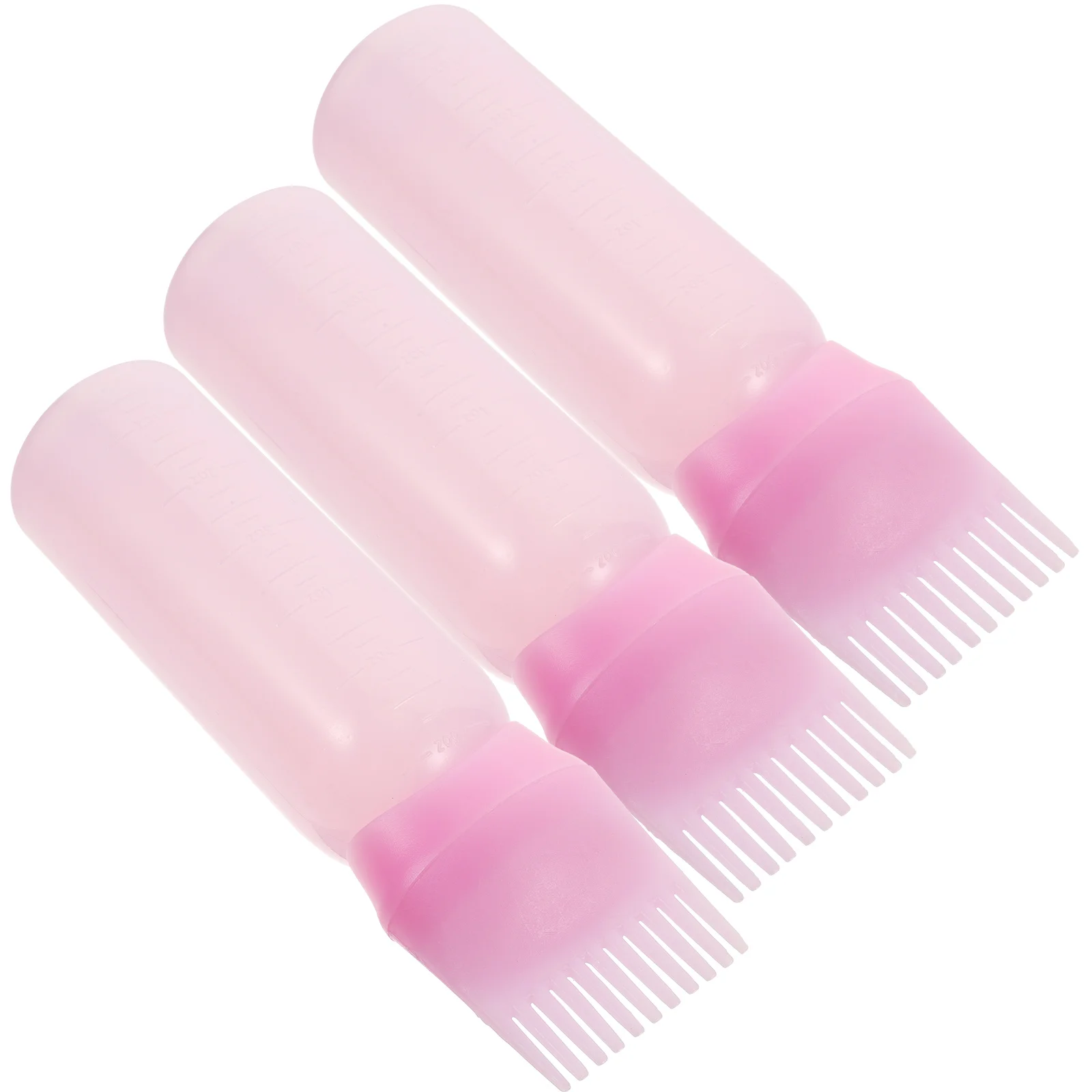 3 Color Salon Hair Oil Applicator Bottle Professional Hairdressing Dyeing Comb Bottles Barbershop Hairdresser Coloring Supplies