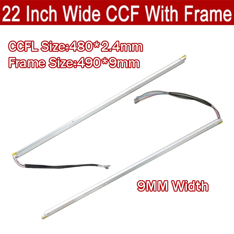 2PCS 22'' inch Wide Dual Lamps CCFL With Frame,LCD Lamp Backlight With Housing,CCFL With Cover,CCFL 480mmx2.4mm,FRAME:490mm x7mm