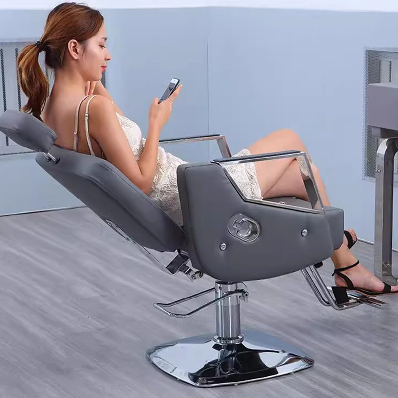 Luxury Stylist Barber Chair Salon Treatment Hairstylist Reclining Treatment Chair Ergonomic Cadeira Barber Equipment LJ50BC