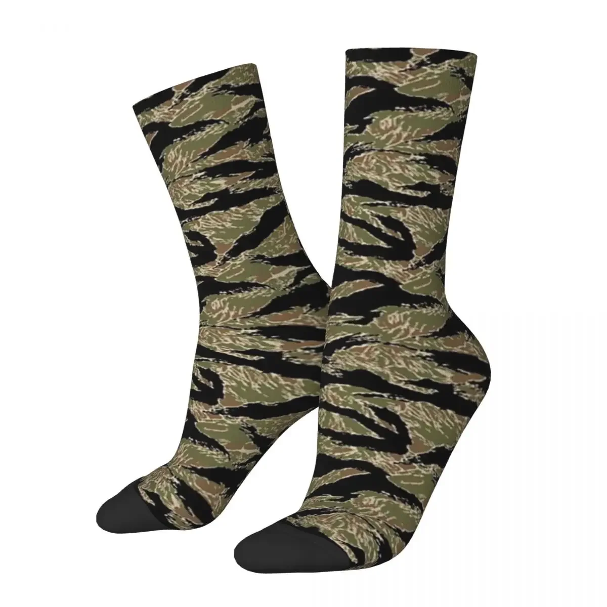 

Tiger Stripe Camouflage Military Camo Socks Harajuku High Quality Stockings All Season Long Socks Accessories for Unisex Gifts