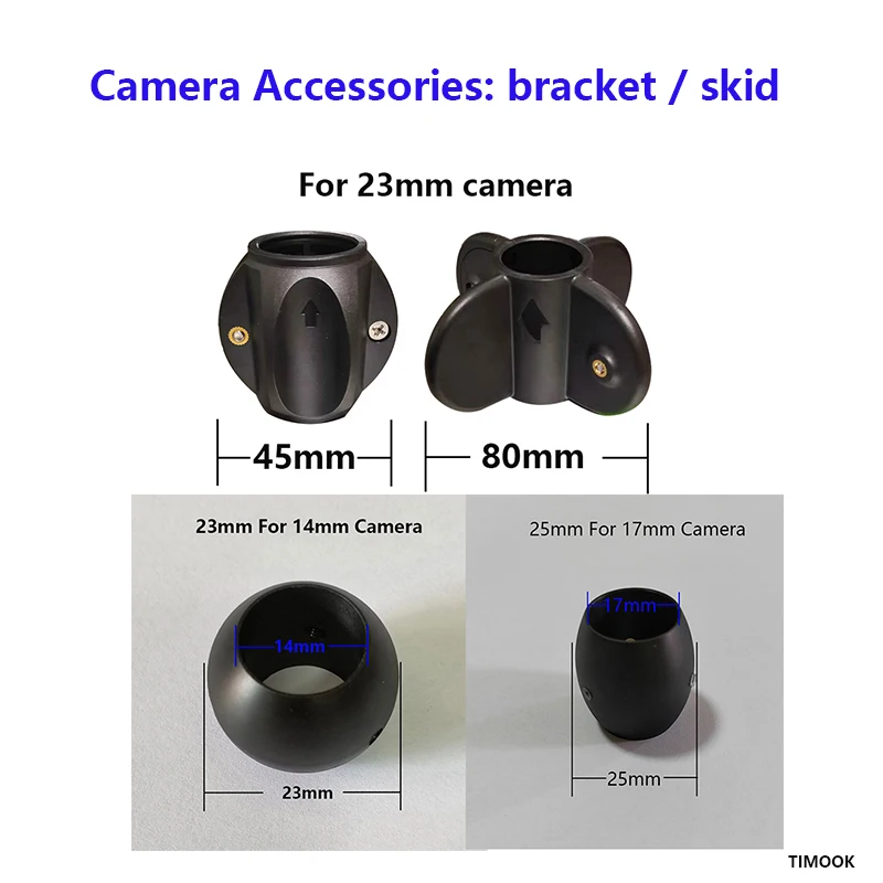 45 80mm For 23mm, 25mm For 17mm, 23mm For 14mm Skid Bracket Inspection Sewer Pipeline Endoscope Camera Head Protective Wheels 1