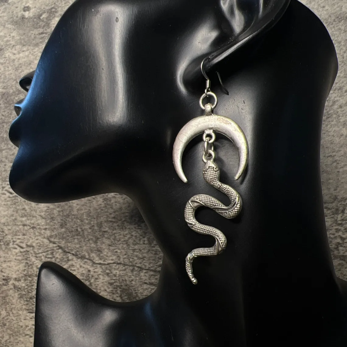 Nuovo Serpente Serpente E Luna Crescente Orecchini Pendenti In Argento Orecchini Gioielli Per Le Donne