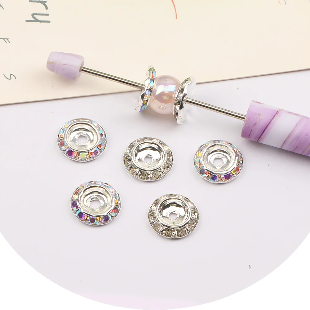 Cordial Design 200Pcs 15*15MM Copper Spacer/Hand Made/Round Shape/Rhinestone Effect/Jewelry Findings & Components/DIY Beads Part - cordial