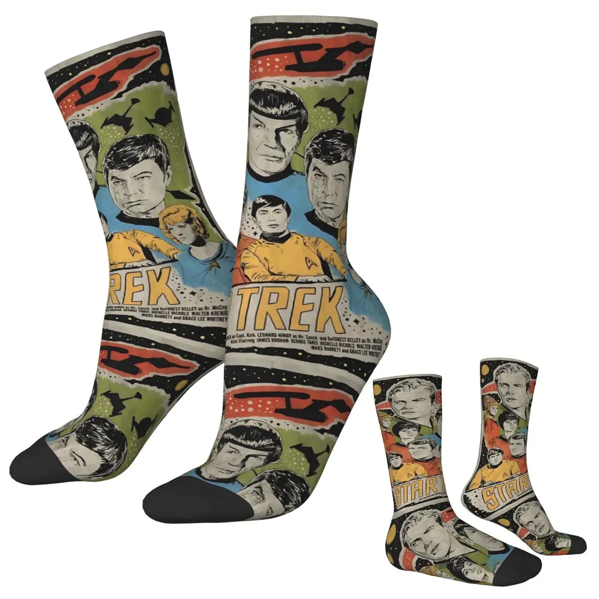 Stellar Starfleet Inspired Trendy Socks – Warm, Soft, Non-Skid Cycling Stockings