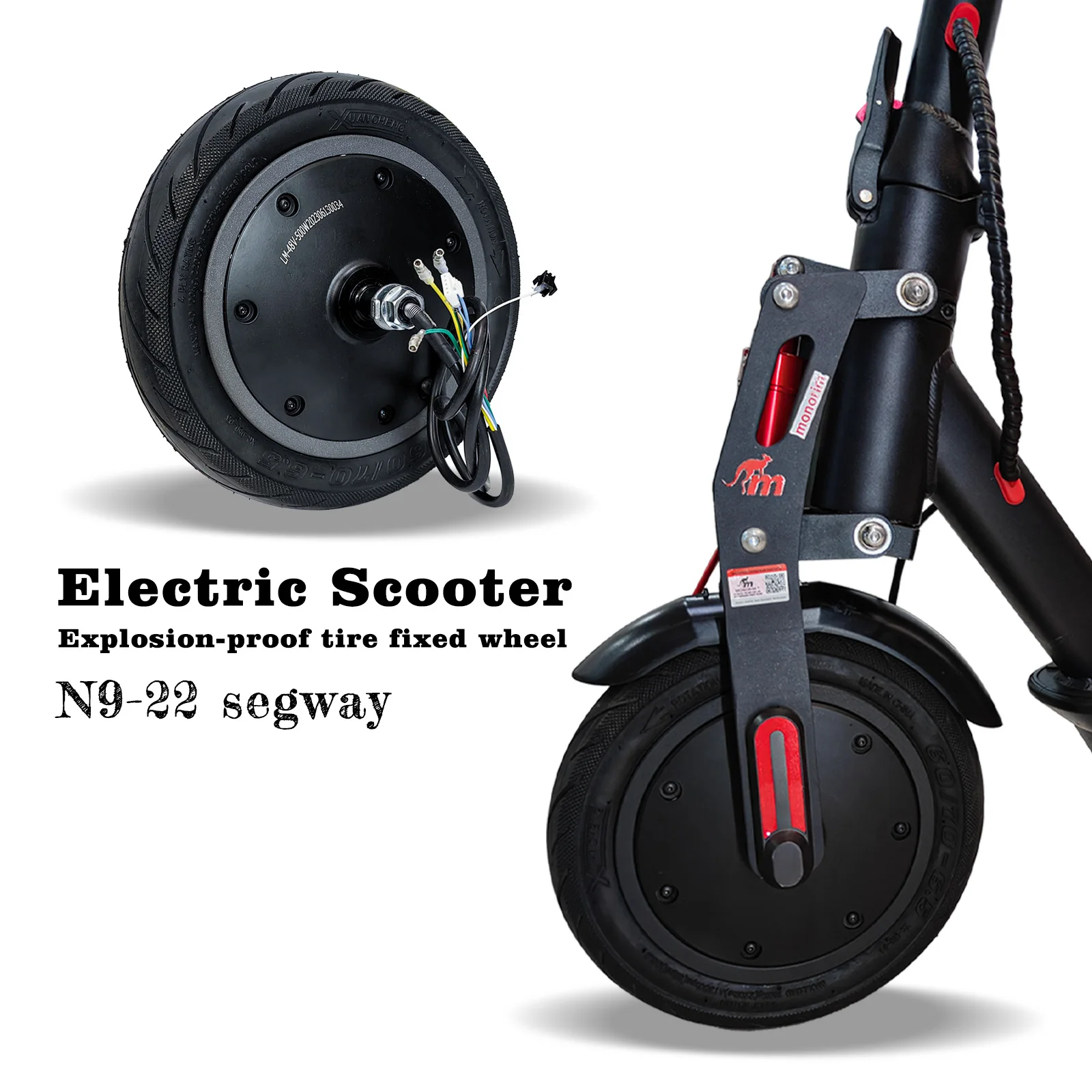 

Monorim N9-22 Motor 48V 500W Inflatable Tires for Segway Ninebot Scooter G30/F20/30/D18.. Series, Max Speed 60km/h