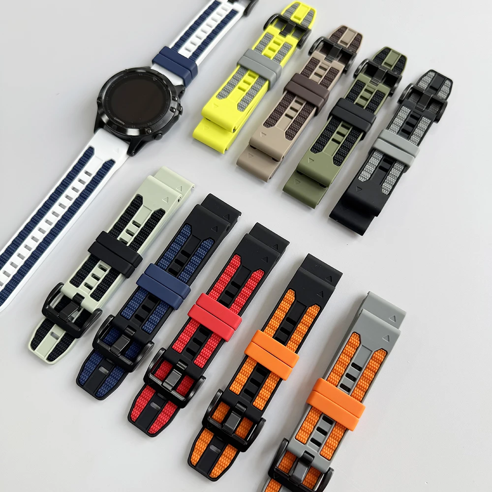 Dual-Tone Silicone Watch Strap with QuickFit Clasp - 22mm/26mm