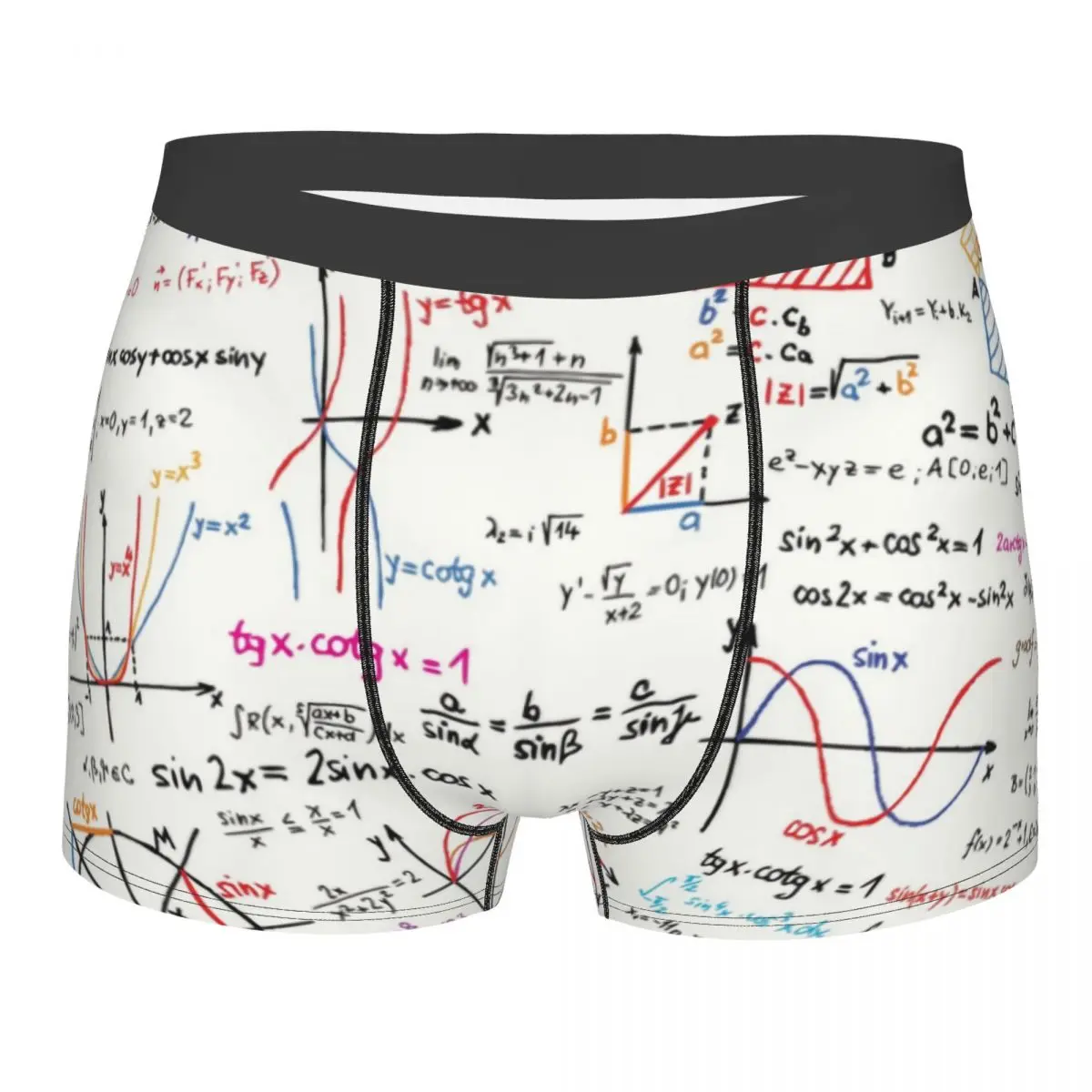 

Male Fashion Mathematics Formulas Math Numbers Underwear Geek Science Puzzle Boxer Briefs Breathable Shorts Panties Underpants