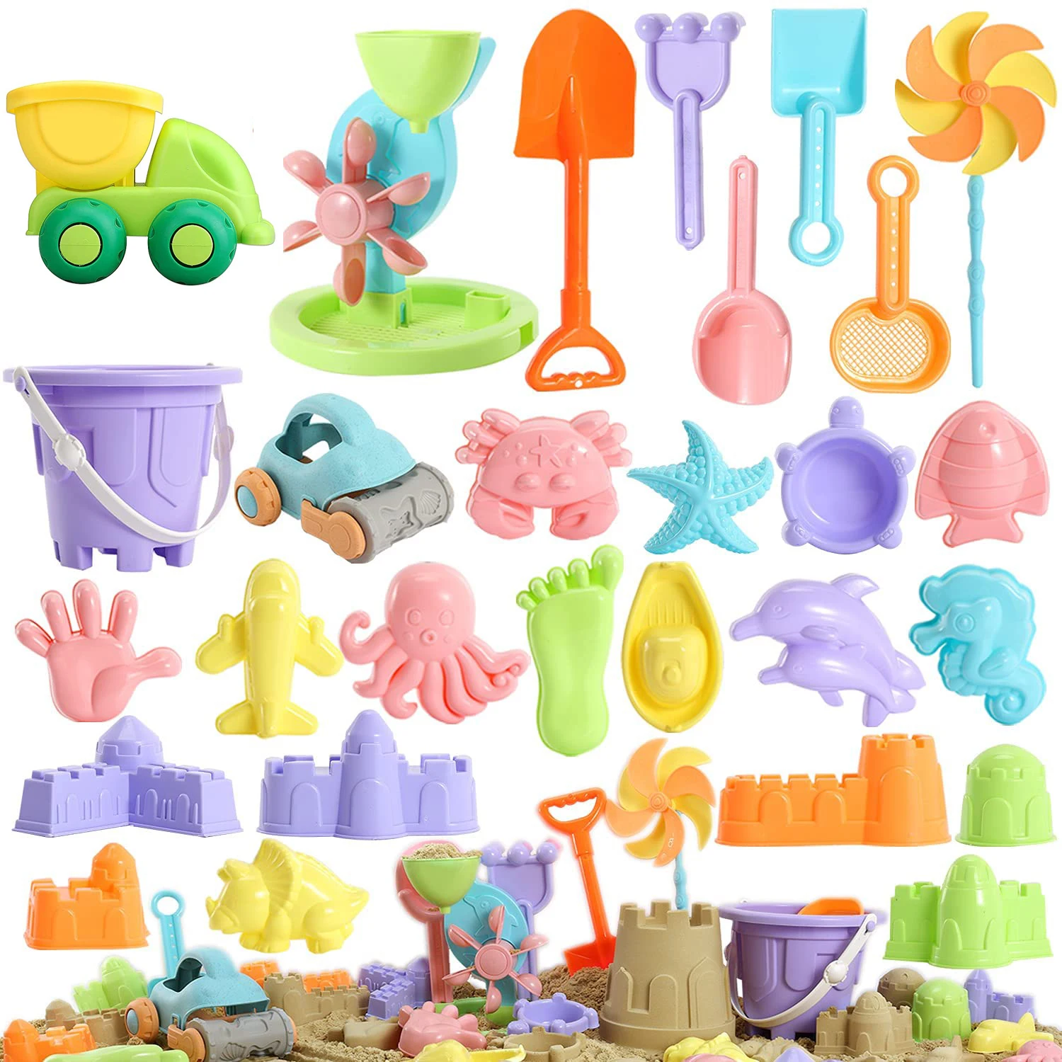 

Kids Beach Sand Toys Beach Toys Castle Molds Sand Molds Beach Bucket Beach Shovel Tool Sandbox Toys for Toddlers Kids Play Gift