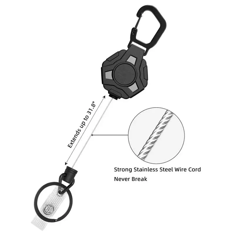 Heavy Duty Retractable Keychain Retractable Buckle Key Anti-Theft Badge Cover Automatic Retractable Anti-Theft Key Chain 4