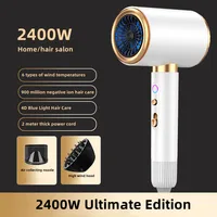 US/EU/UK High-Speed Hair Dryer 2400W High-Power Home Hair Salon Dedicated Blue Light Hammer Silent Cold And Hot Air Hair Dryer 1