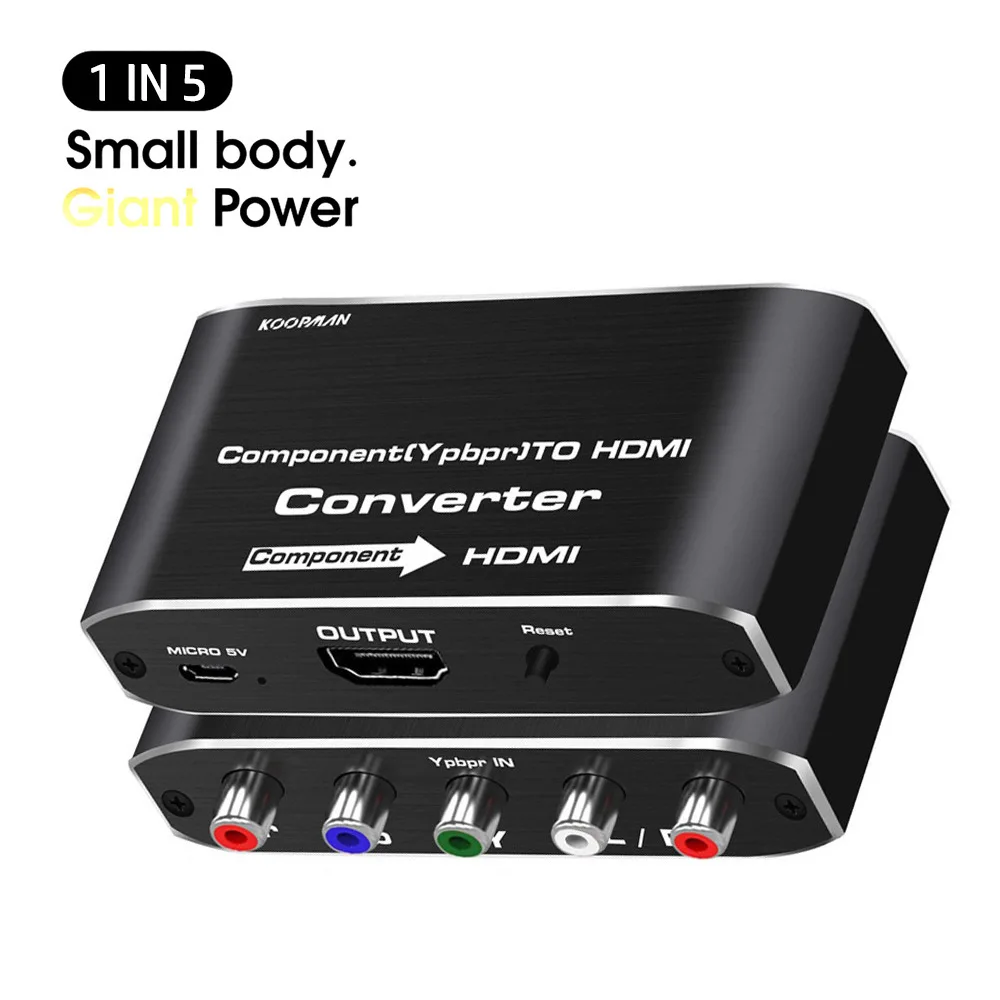 1080P Component to HDMI Converter YPbPr L/R RCA Stereo Audio to HDMI Converter Adapter for HDTV PS2 PS3 HDVD Player Wii Xbox vga to hdmi converter