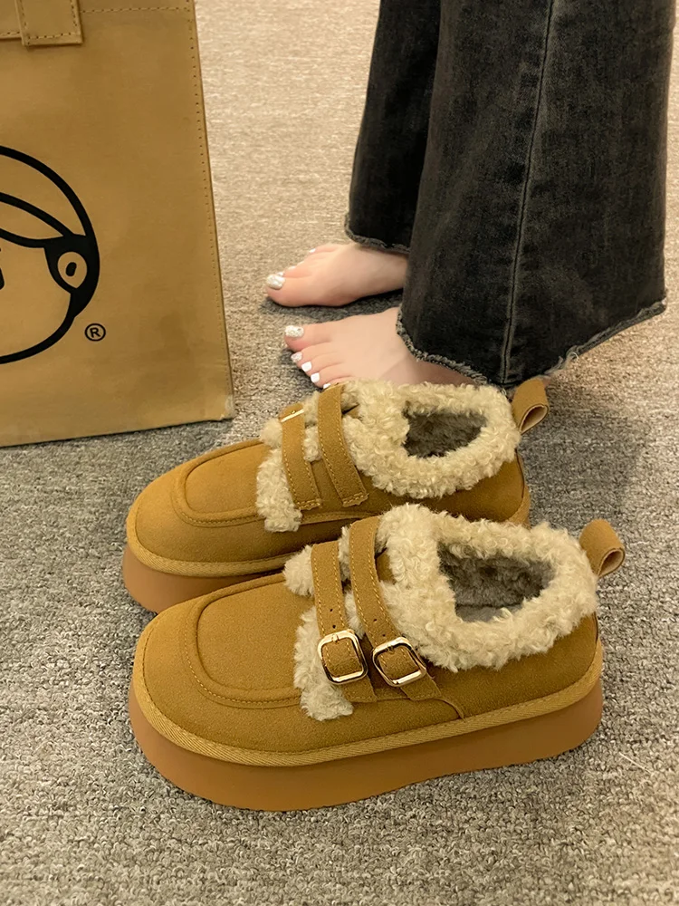 

Boots Women New 2023 Flat Heel Round Toe Female Shoes Lace Up Winter Footwear Luxury Designer Australia Lolita Ladies Mid Calf M