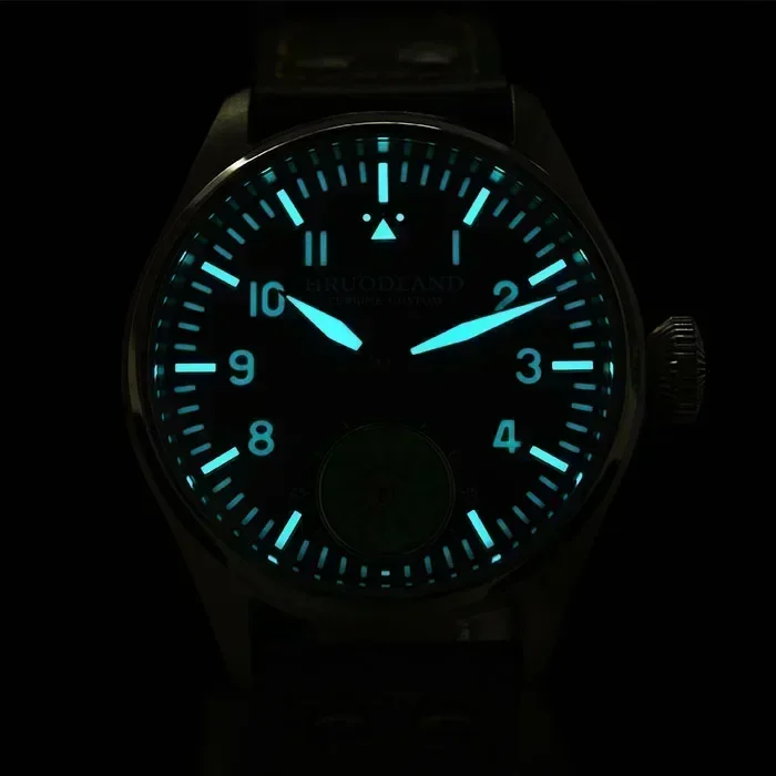 Hruodland-Reloj de piloto personalizado para hombre ST3620, cronógrafo mecánico con movimiento, BGW-9, cristal de zafiro luminoso, esfera esmerilada