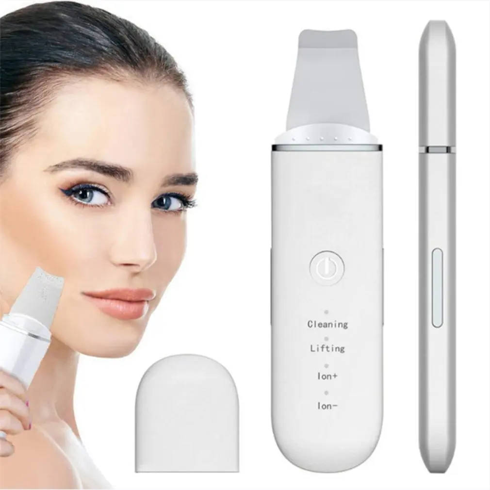 

Ultrasonic Skin Scrubber Vibration Face Spatula Blackhead Remover Facial Scrubber Shovel Clean Cavitation Peeling