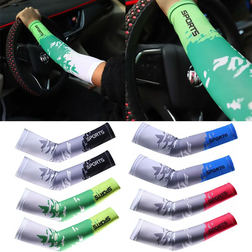 

2Pcs Arm Sleeves Warmers Sports Sleeve Sun UV Protection Hand Cover Cooling Warmer Running Fishing Cycling