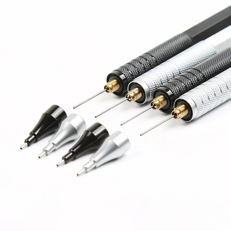Mechanical Pencil 2.0mm Low Center of Gravity Metal Drawing Special Pencil Office School Writing Art Supplies(1pencil+1box lead) 5