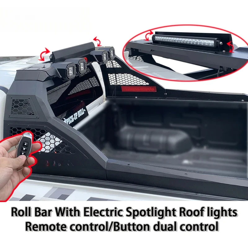 4x4 트럭 리모컨 버튼 듀얼 컨트롤 롤바 (힐룩스, 나바라, 디맥스, 레인저, NP300용) 자동 스팟 스틸 스포츠 롤바 포함