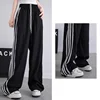 2025 Women Lace Patchwork High Waist Pants Lady Baggy Quick Drying Trousers Girls Chic Fashion Striped Leisure Pants