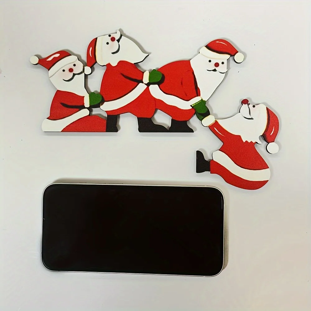 Weihnachts-Türrahmen-Dekoration, Weihnachtsmann, Weihnachtsdekoration aus Holz, frohes neues Jahr 2026, Türrahmenbesatz, Holz, Weihnachtsdekoration – Detail 4