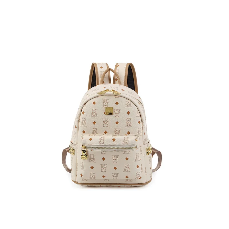 

Luxury Women Shoulder Bags Designer Crossbody School Leather Small Printing Backpack Women Clutch Travel Tote Bag Bear Print
